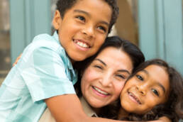 mother and two children